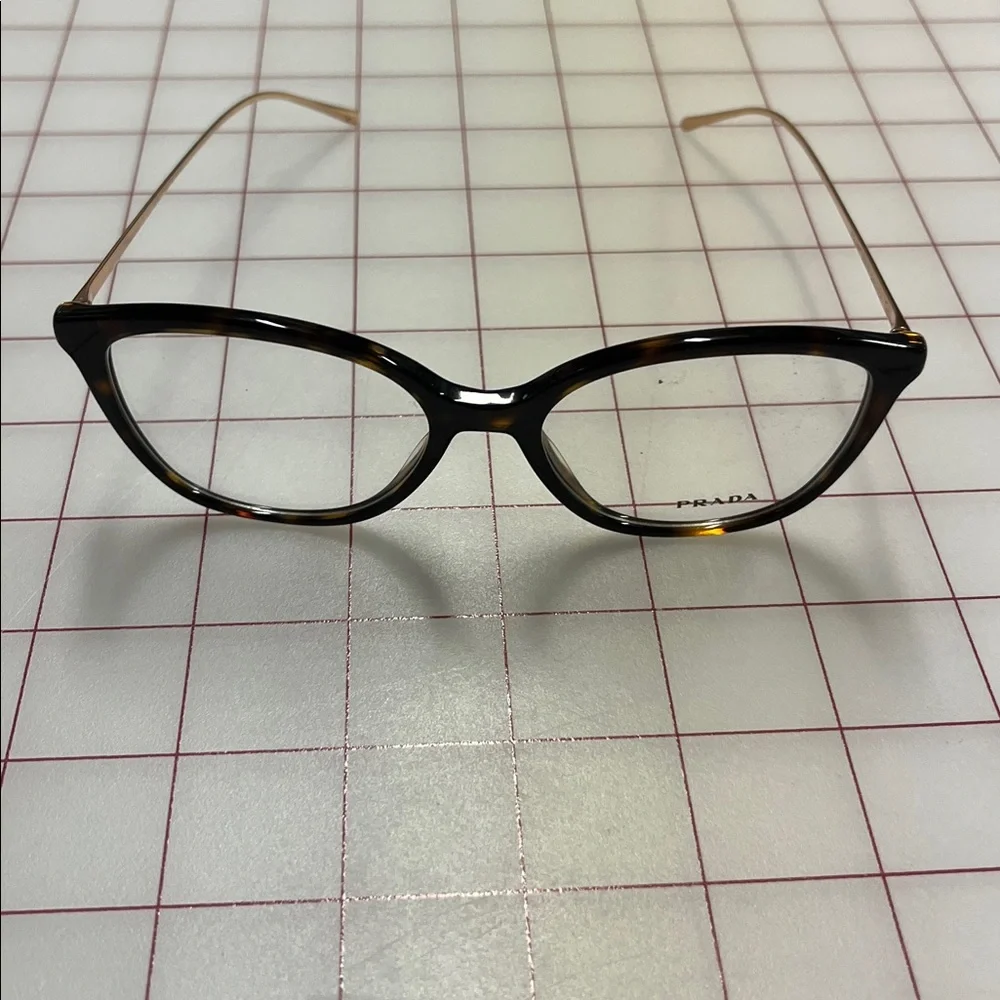 PRADA NWOT "Conceptual" VPR 11V Havana & Gold Mod Square/Cat Eye 53-17-140 Frame - Picture 9 of 16